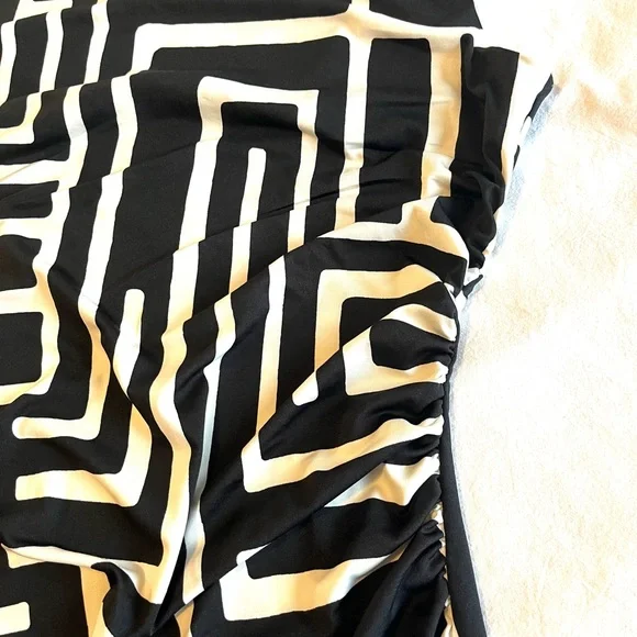 NWOT Jules & Leopold B&W Geo Print Cowl Neck Slip Midi Dress Date Night Party, M - Picture 9 of 14